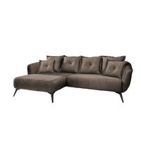 Wohnlandschaft Baggio Braun Velours - Schwarz/Braun, MODERN, Holz/Textil (277/94/162cm) - Livetastic