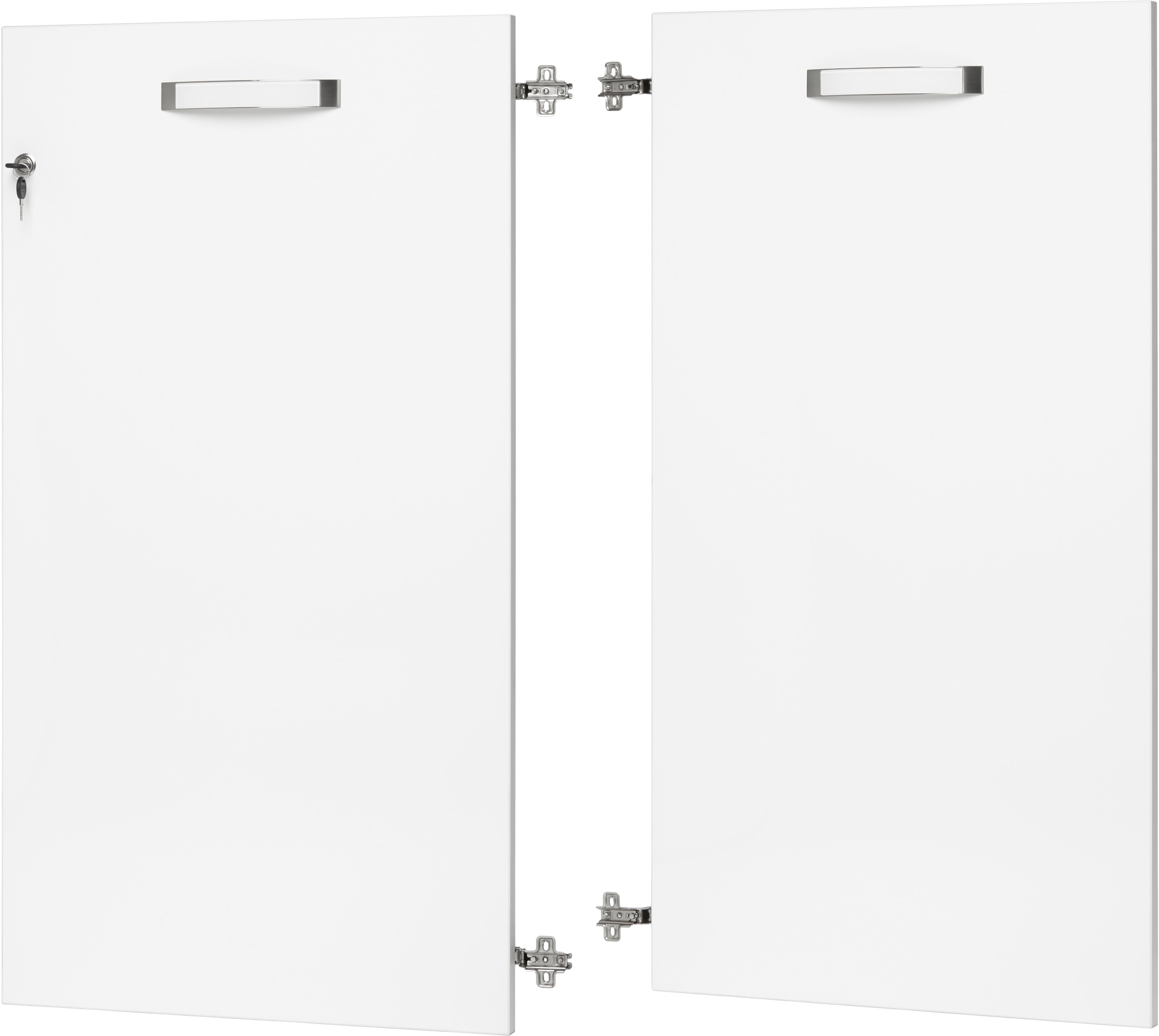 Türenset in Weiss Hochglanz - Weiss, Modern, Holzwerkstoff/Kunststoff (113.5/105.3/1.8cm) - Premium Living