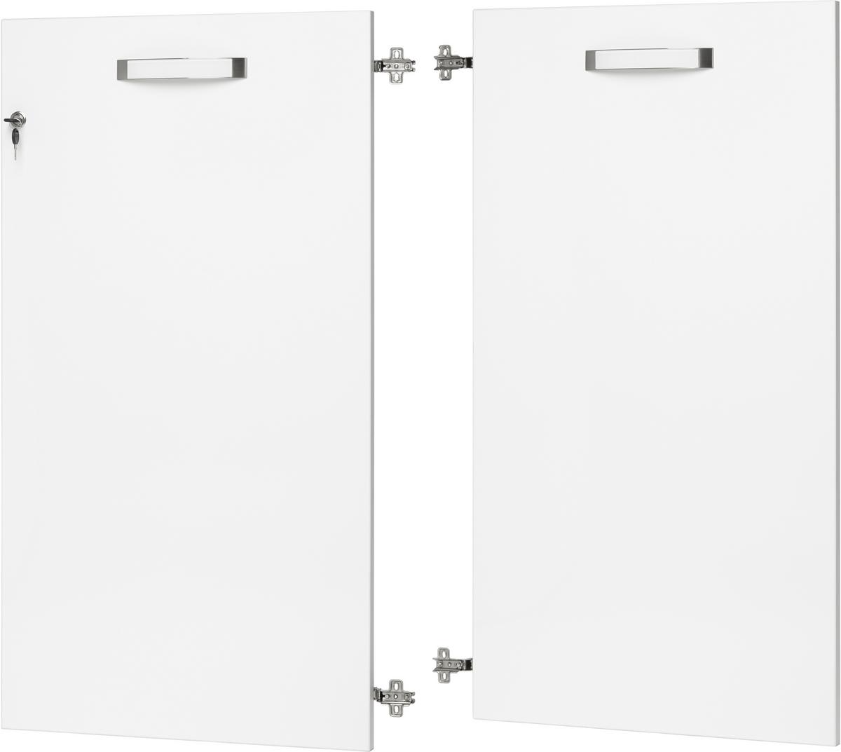 Türenset in Weiß Hochglanz - Weiß, MODERN, Holzwerkstoff/Kunststoff (113.5/105.3/1.8cm) - Premium Living