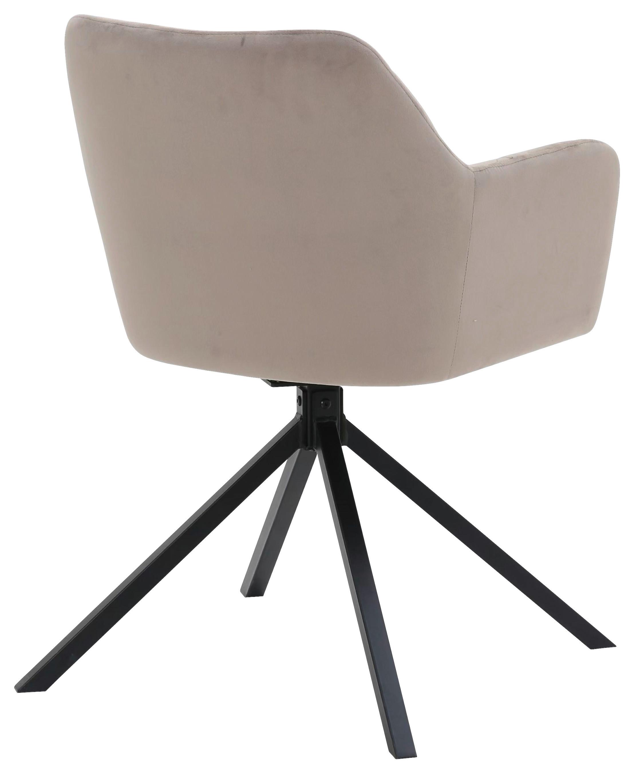 Stol Patti, Bež, Vrtljiv - črna/bež, Konvencionalno, kovina/tekstil (58/81/54cm)