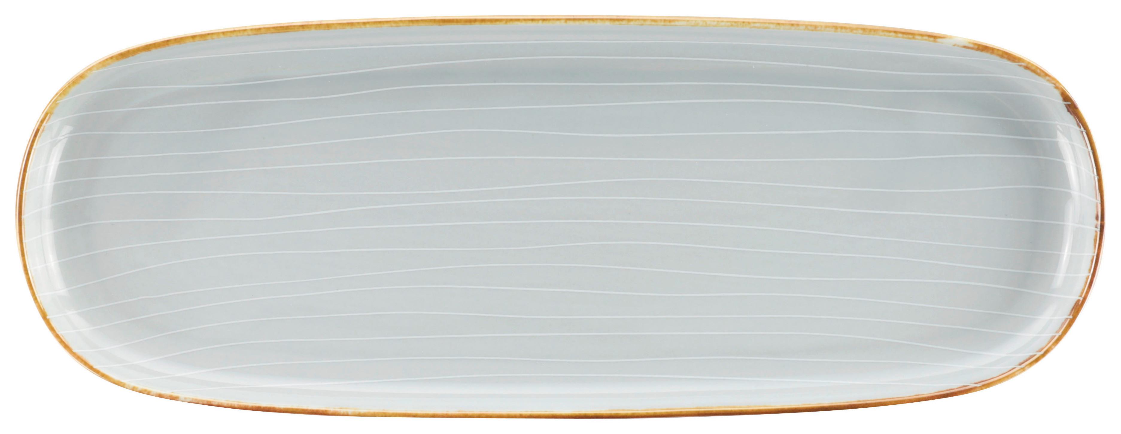 PÓŁMISEK DO SERWOWANIA BERGEN - szary, Design, ceramika (13/36cm) - Landscape