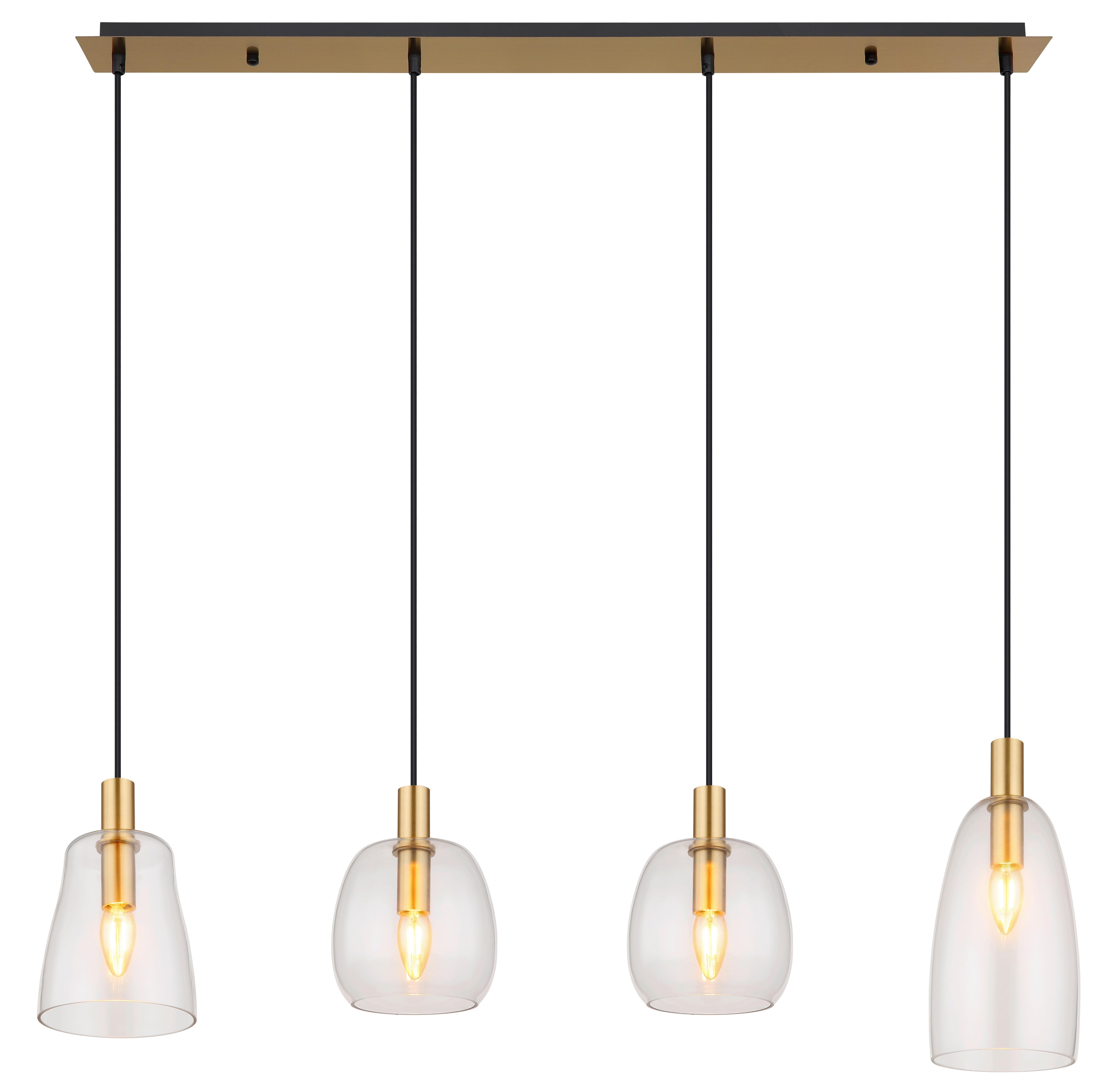 Hängeleuchte Garri max. 40 Watt - Messingfarben, KONVENTIONELL, Glas/Metall (107/16/120cm) - Globo