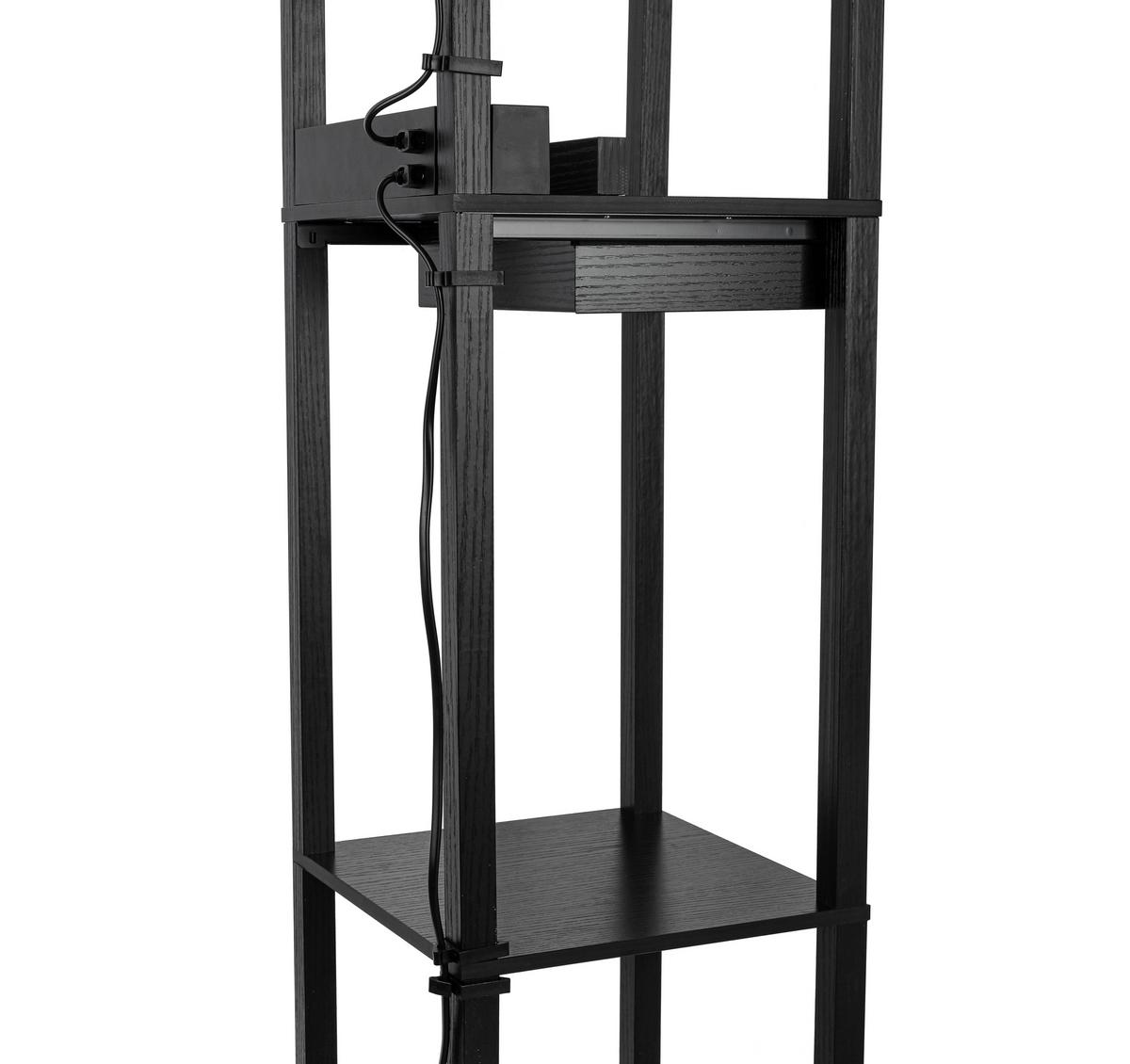 Stehleuchte Sven Schwarz/Weiß max. 40 Watt - Schwarz/Weiß, Basics, Holzwerkstoff/Kunststoff (26/160/26cm)