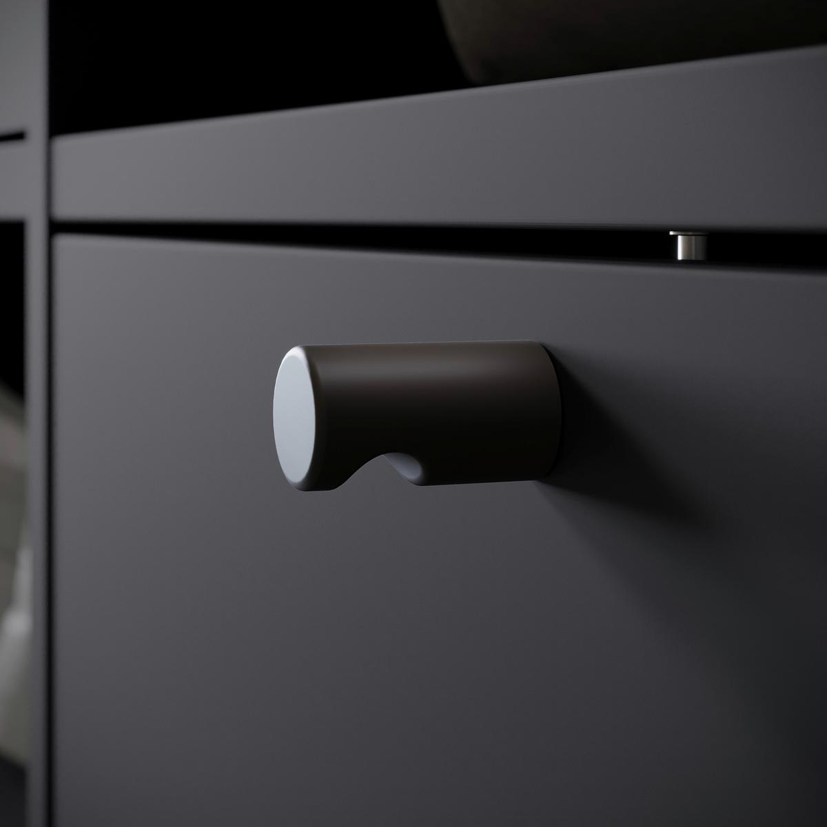 Garderobe Dino ca. 90x190 cm Schwarz - Schwarz, Trend, Holzwerkstoff (90/190/33cm) - MID.YOU