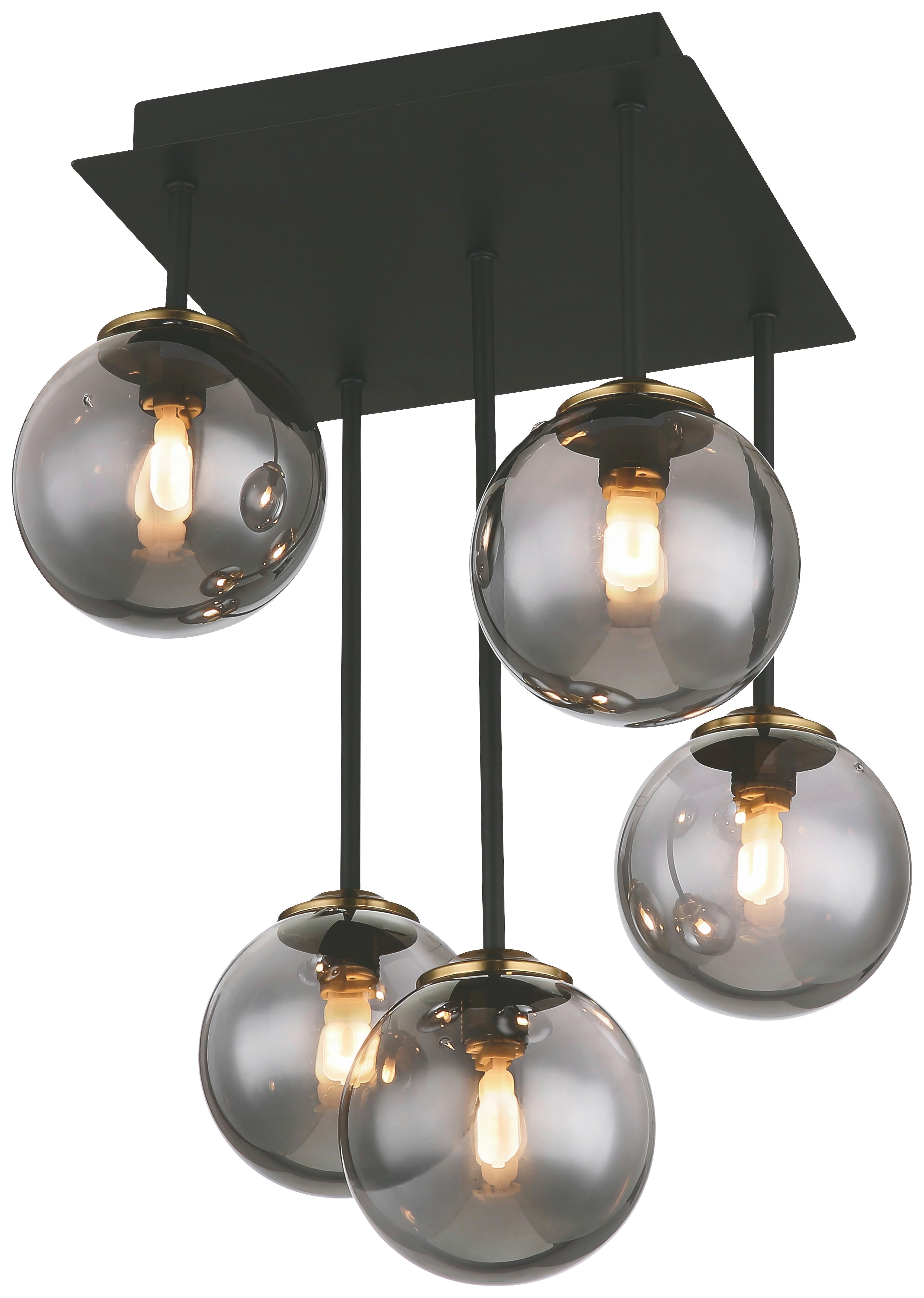 LAMPA SUFITOWA LULA - kolor mosiężny/czarny, Design, metal/szkło (25,5/25,5/38cm) - Collet's Monde