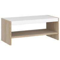 Măsuță de cafea CALIMA - alb/culoare lemn stejar, Konventionell, material pe bază de lemn (106/46,5/60,6cm) - Modern Living