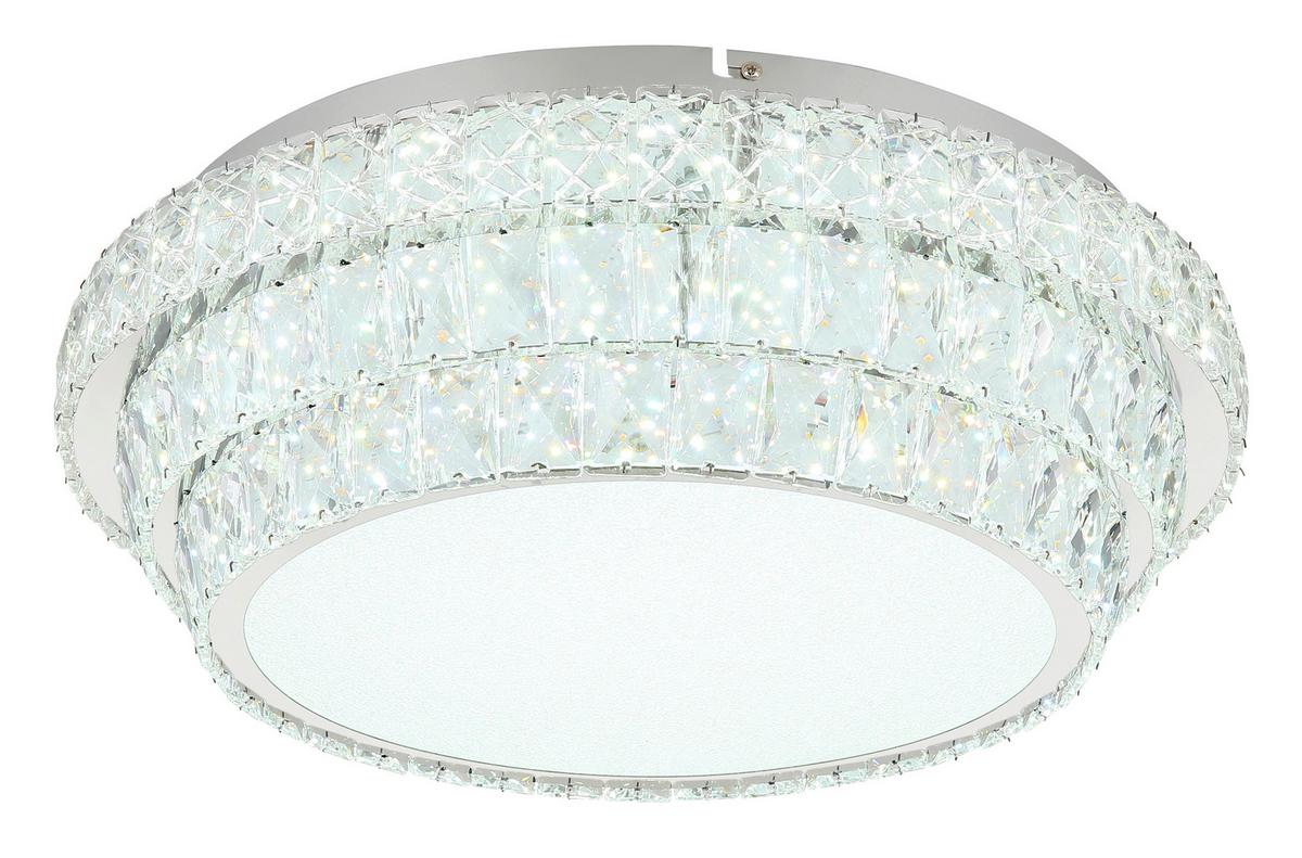 LED-DECKENLEUCHTE 68157-48 - Klar/Chromfarben, Lifestyle, Kunststoff/Metall (50/15,5cm) - Globo