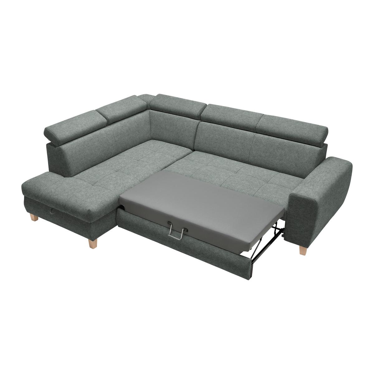 Ecksofa Lugo Graublau - Graublau, MODERN, Holz/Kunststoff (205/98/266cm) - Mömax