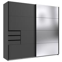 Schwebetürenschrank Saigon Anthrazit - Klar/Anthrazit, KONVENTIONELL, Glas/Holzwerkstoff (225/210/64cm) - P & B