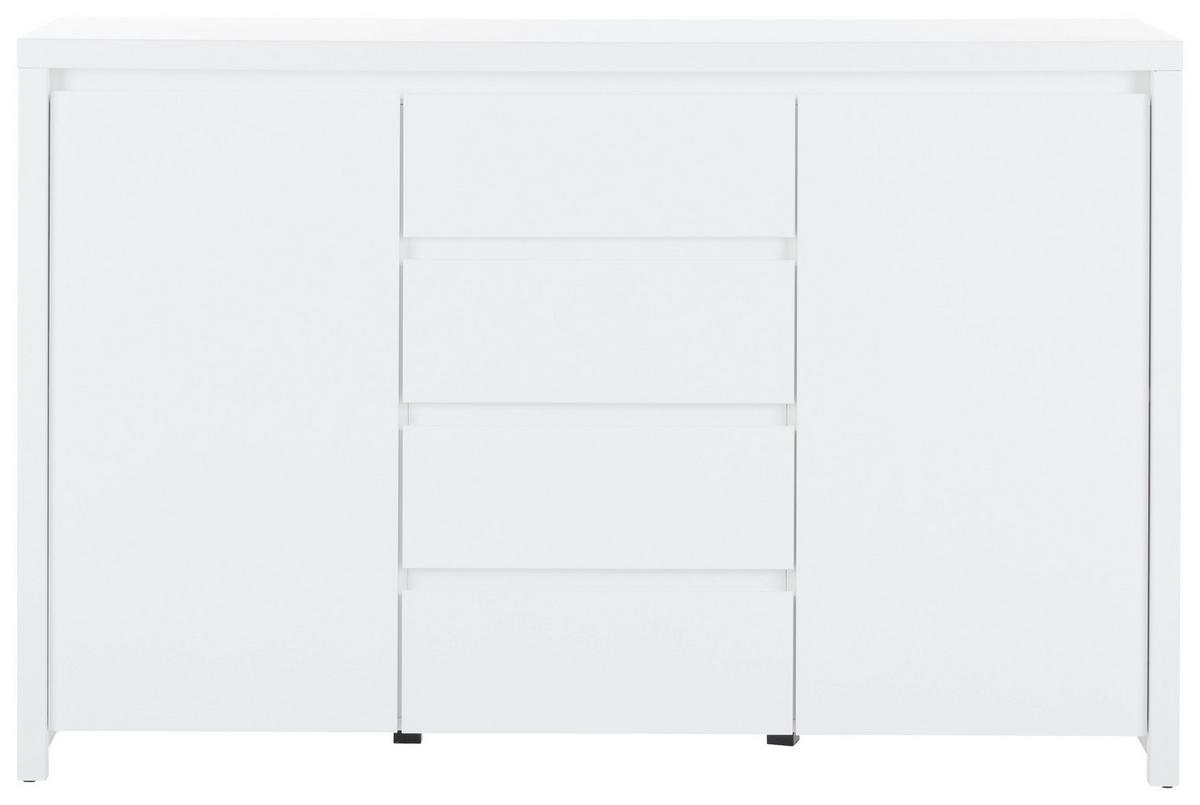 Comodă cu uși LARIOS - alb, Modern, material pe bază de lemn (143/91/40cm) - Modern Living