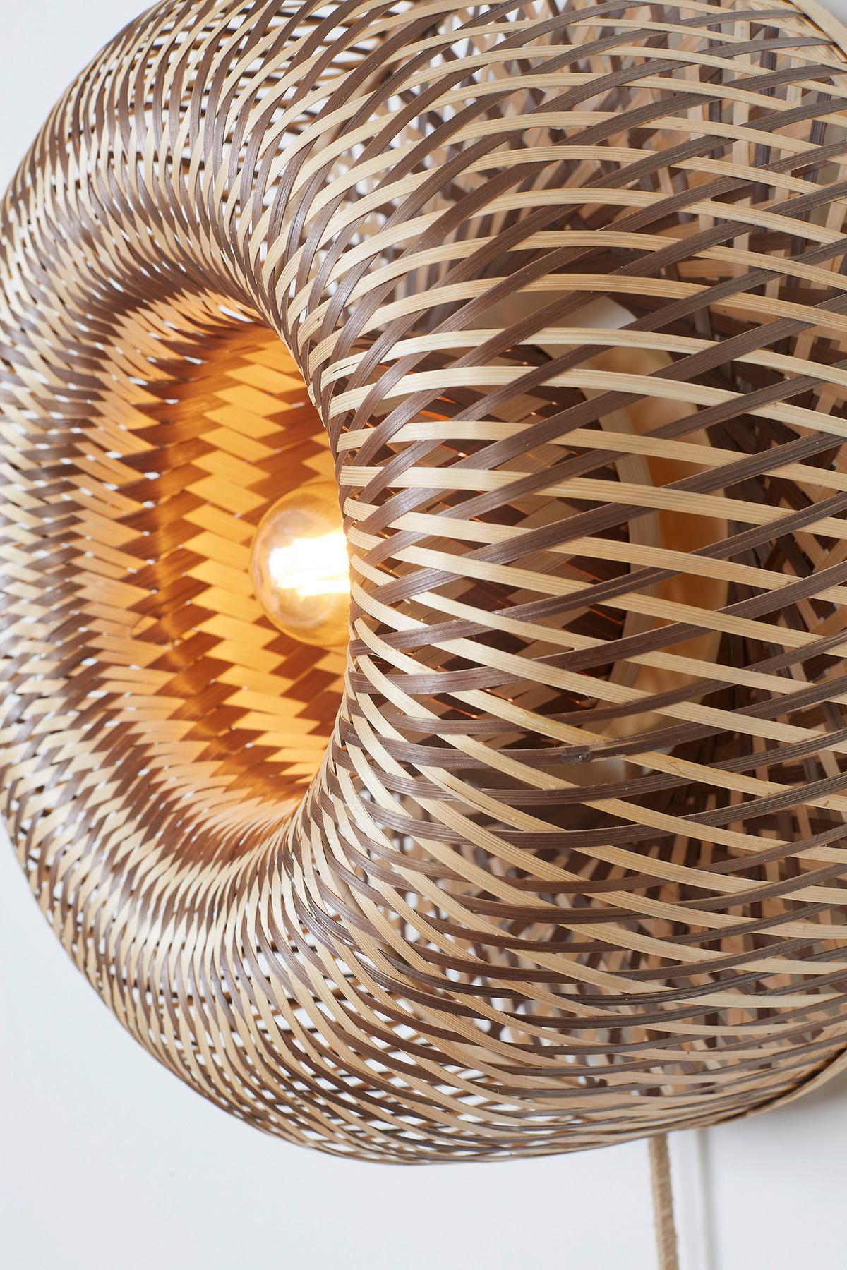 Stenska Svetilka Barbados, Rjava, Bambus - naravne barve/rjava, Basics, naravni materiali (35/15cm) - Good & Mojo