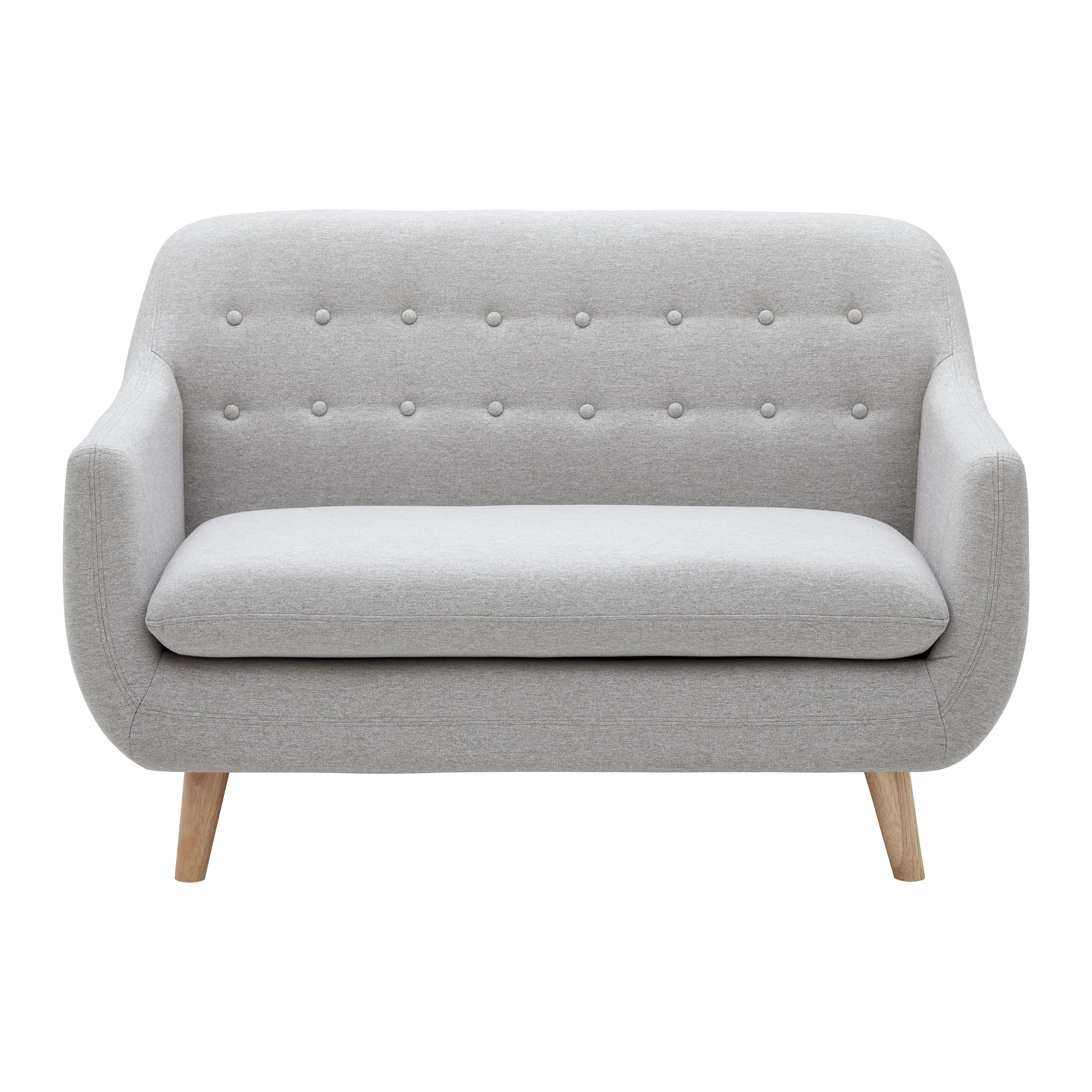 Dvosed Dilly, Svetlo Siva - svetlo siva, Moderno, tekstil/les (130/85/78cm) - Bessagi Home