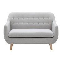 Sofa Dilly Hellgrau Leinenoptik - Hellgrau, MODERN, Holz/Textil (130/85/78cm) - Bessagi Home