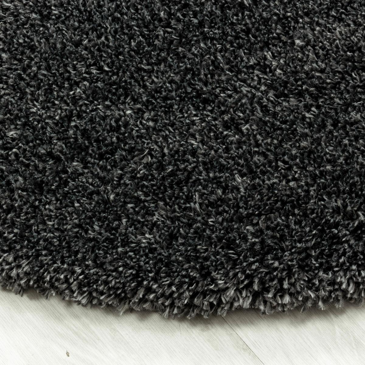 Hochflorteppich Fluffy Grau Ø ca. 160cm - Grau, Basics, Textil (160cm)