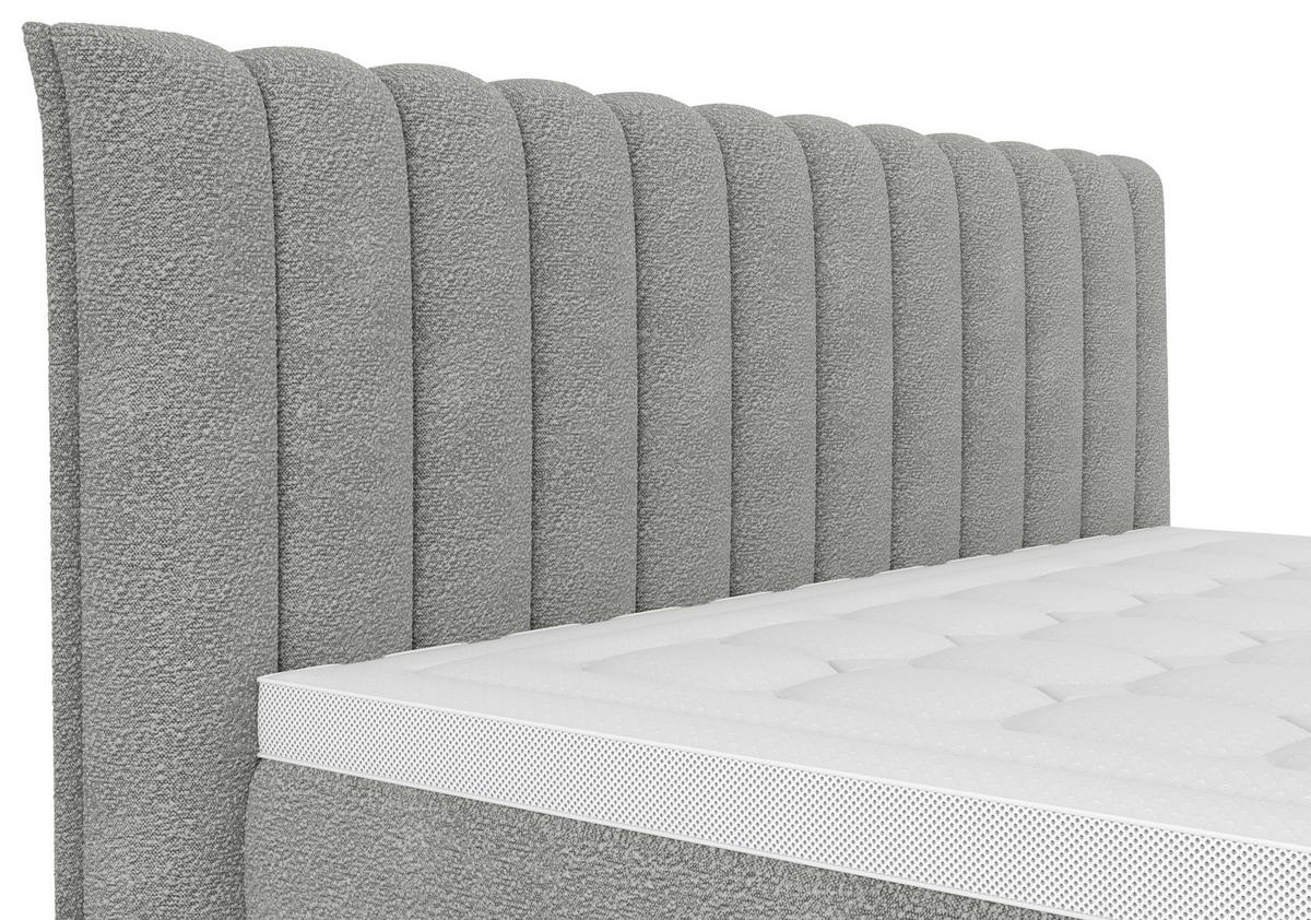 Boxspringbett Lina Grau ca. 200x200cm - Grau, KONVENTIONELL, Holz/Holzwerkstoff (200/200cm) - Premium Living