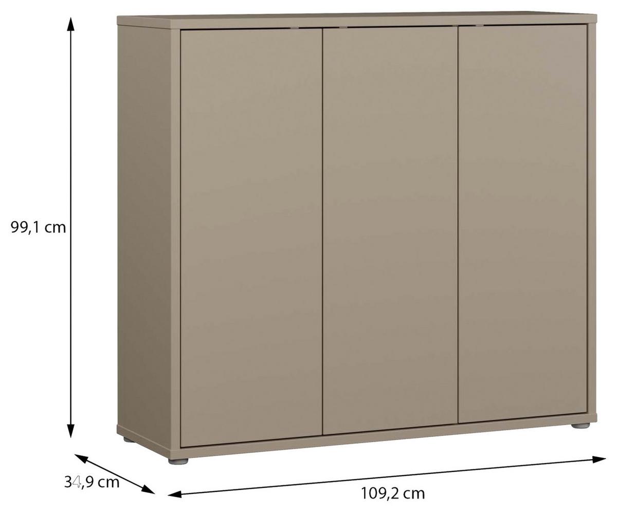 Omara Za Čevlje Alice, Rjavosiva - rjavosiva/siva, Moderno, umetna masa/leseni material (109,2/99,1/34,9cm) - Carryhome