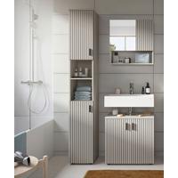Badezimmer Mone Schwarz/Kaschmir 3-teilig - Kaschmir/Schwarz, Trend, Glas/Holzwerkstoff (90cm) - MID.YOU