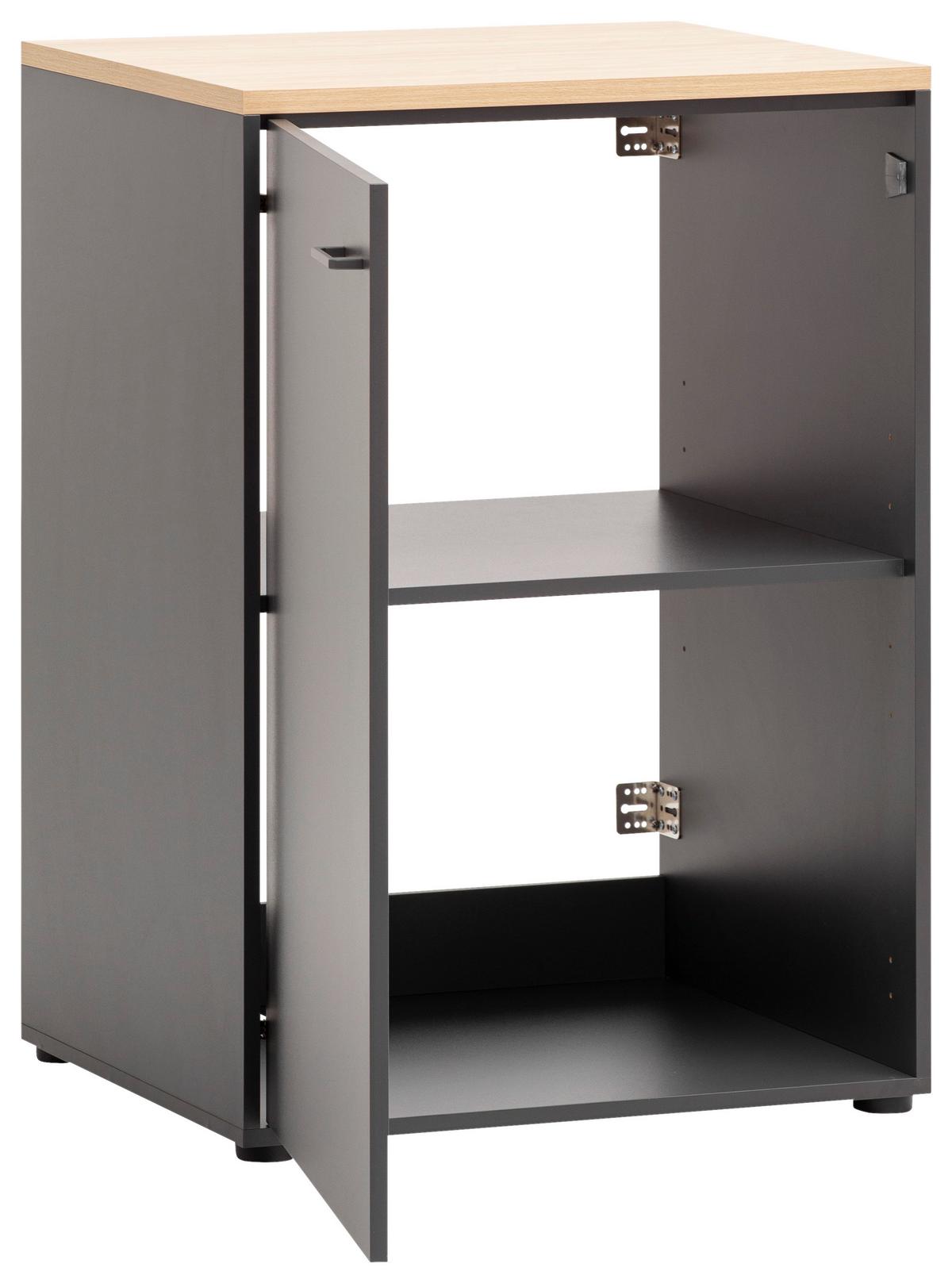 Mehrzweckschrank Solea Anthrazit/Eiche - Eichefarben/Anthrazit, MODERN, Holzwerkstoff/Kunststoff (67,1/95,8/60cm) - MID.YOU