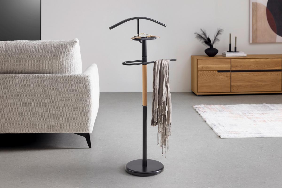 Szobainas Fekete-natúr Szín Micha - natúr színű/fekete, Modern, fa/fém (45/111/28.5 cmcm) - Mömax