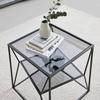 SIDOBORD ANGEL - grå/svart, Modern, metall/glas (45/45/45cm) - Premium Living