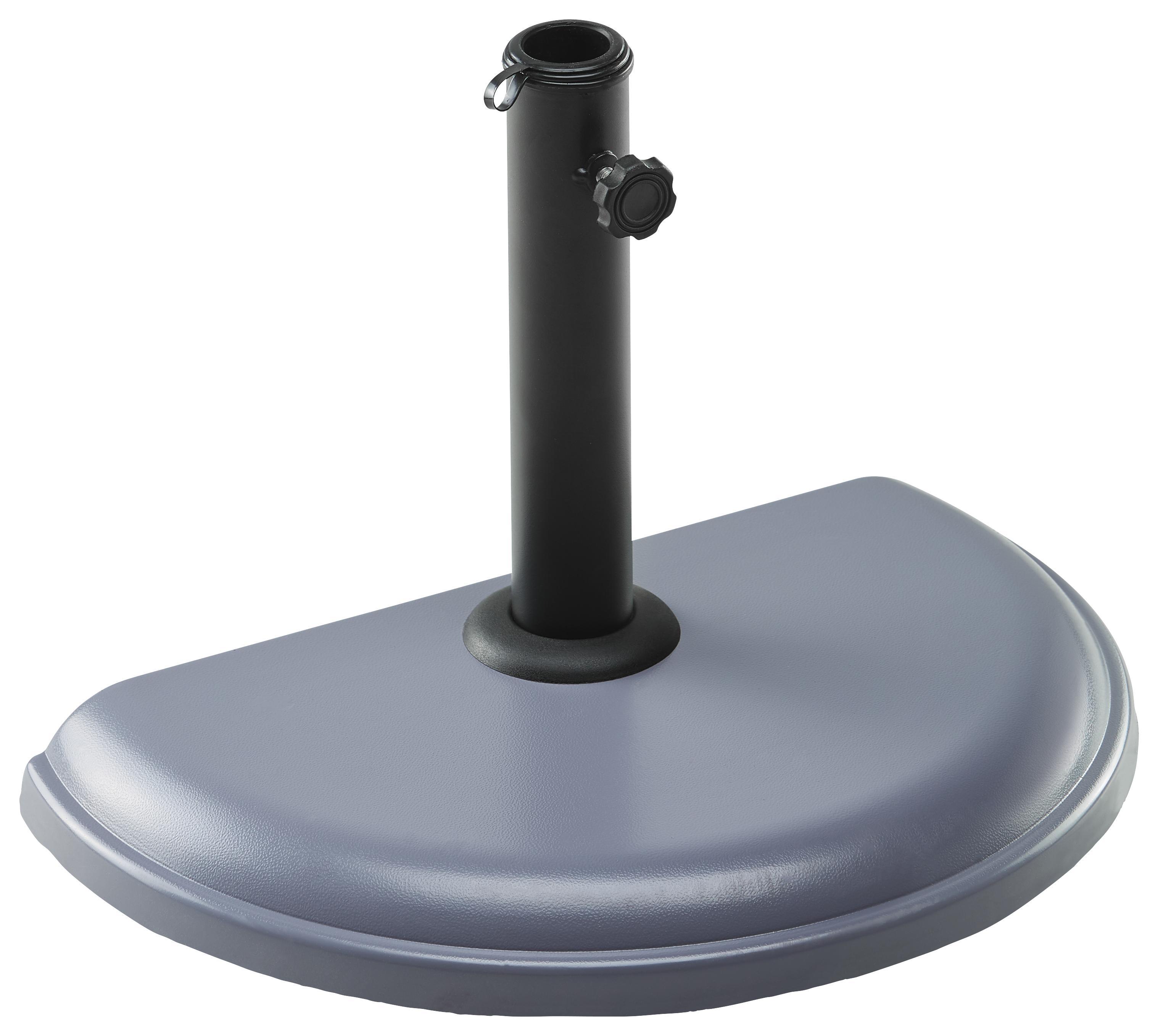 Sonnenschirmständer Half Moon in Grau - Schwarz/Grau, Metall (45/32/29cm) - Modern Living