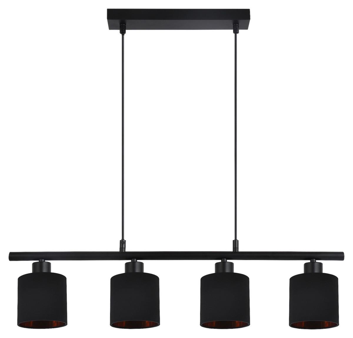 Hängeleuchte Goldi max. 15 Watt - Goldfarben/Schwarz, MODERN, Textil/Metall (70/10/120cm) - Mömax