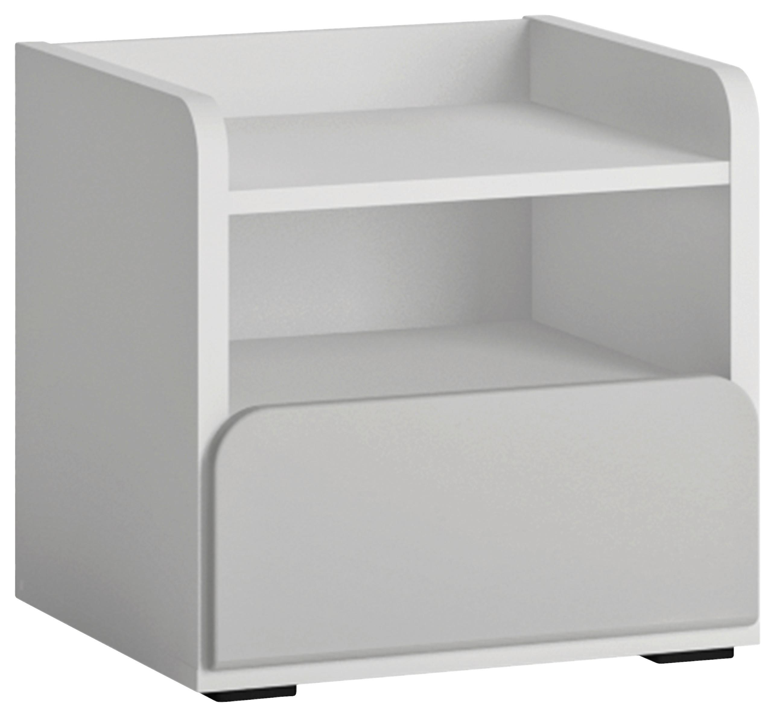 Noćni Ormarić Flexi - siva visoki sjaj/bijela, Moderno, drvni materijal/plastika (42/41,5/41,6cm) - Premium Living