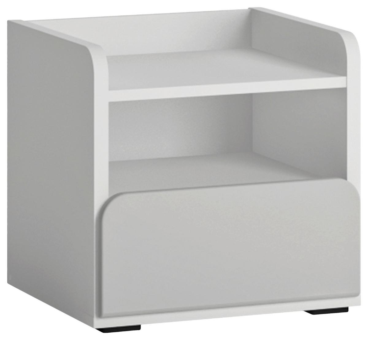 Noćni Ormarić Flexi - siva visoki sjaj/bijela, Moderno, drvni materijal/plastika (42/41,5/41,6cm) - Premium Living