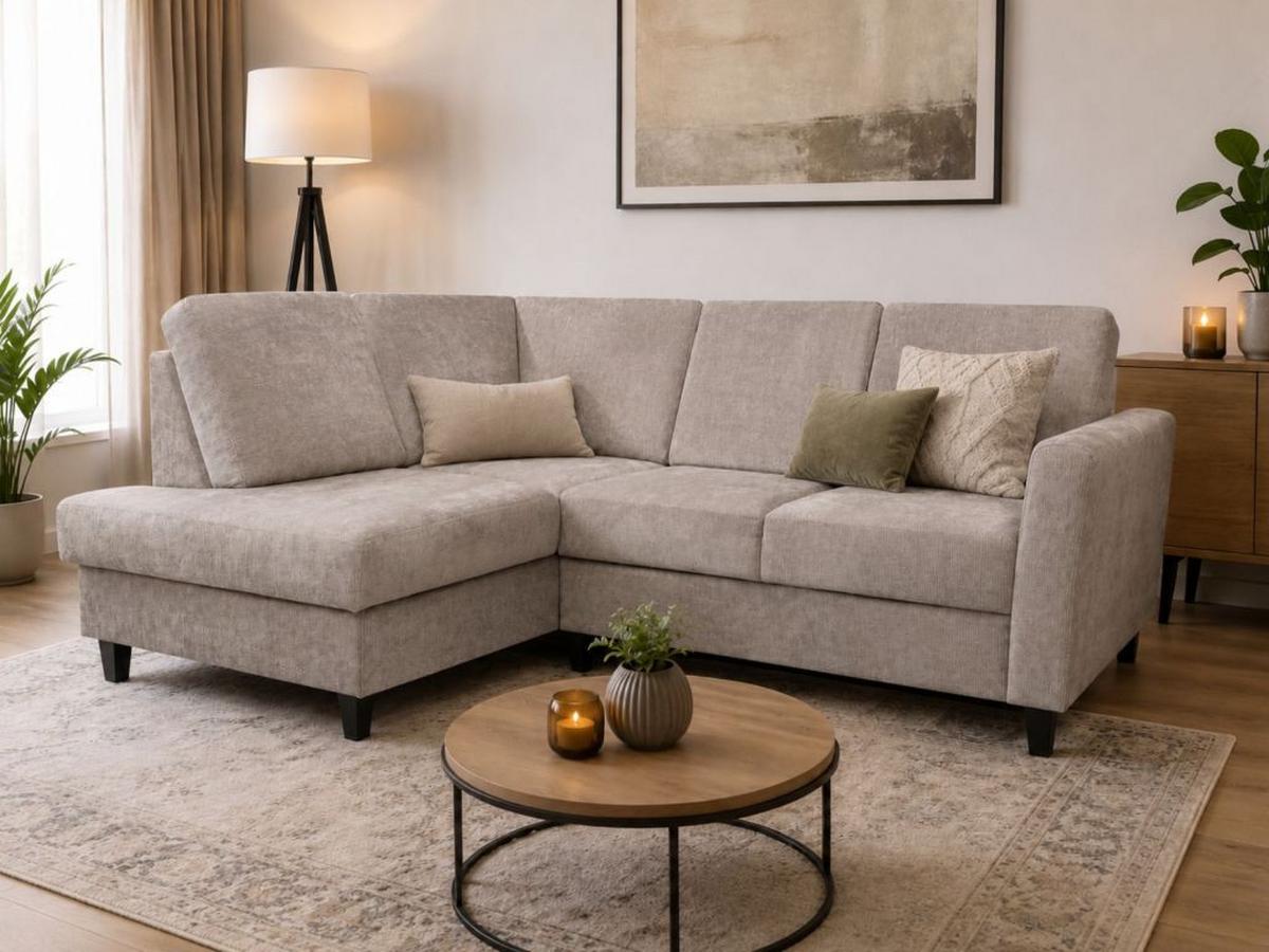 Kutna Garnitura Alton - crna/taupe, Konvencionalno, drvo/tekstil (166/91/211cm) - Modern Living
