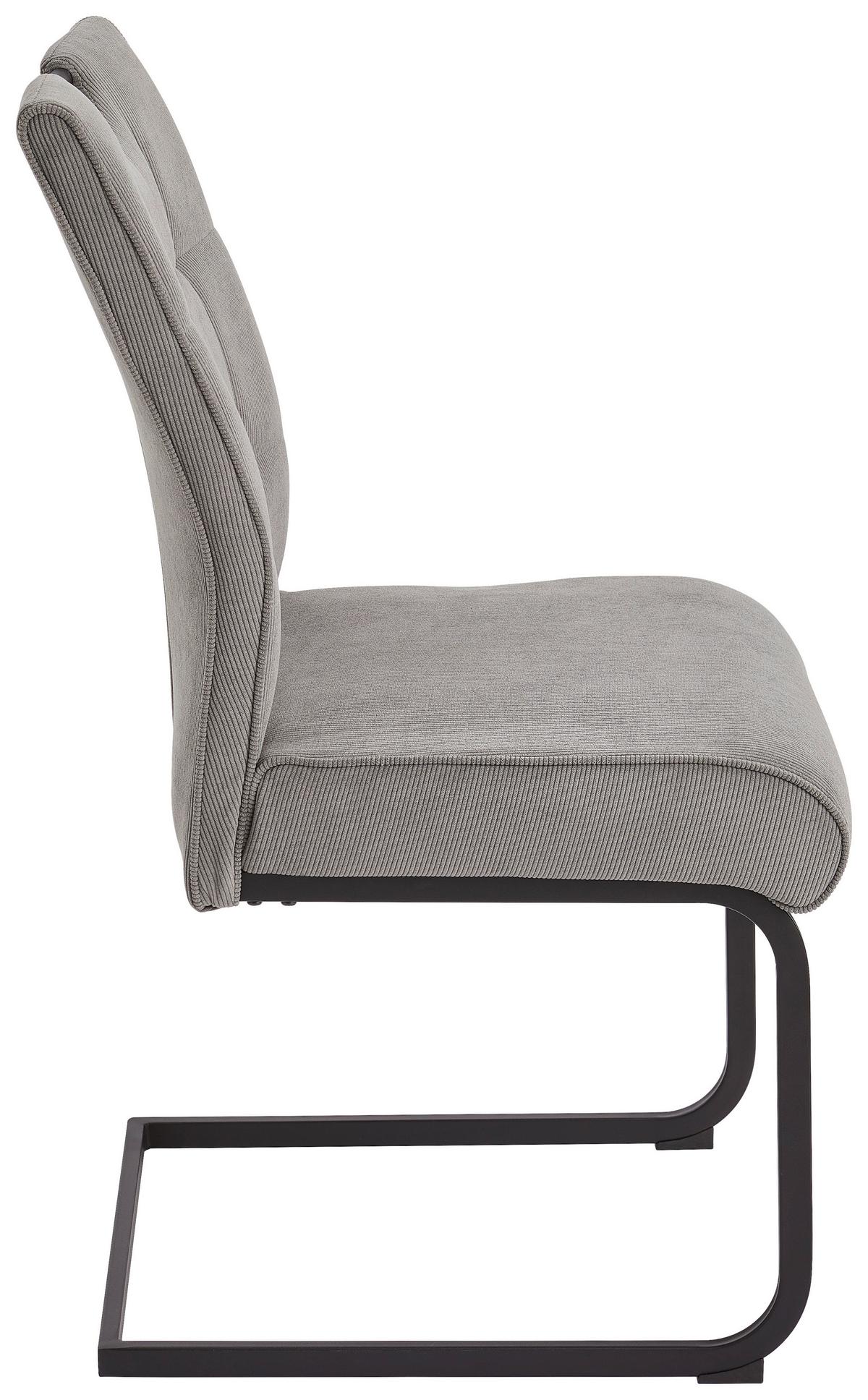 KRZESŁO NA PŁOZIE EMILY - czarny/szary, Modern, metal/tkanina (49/98/61cm) - Livetastic