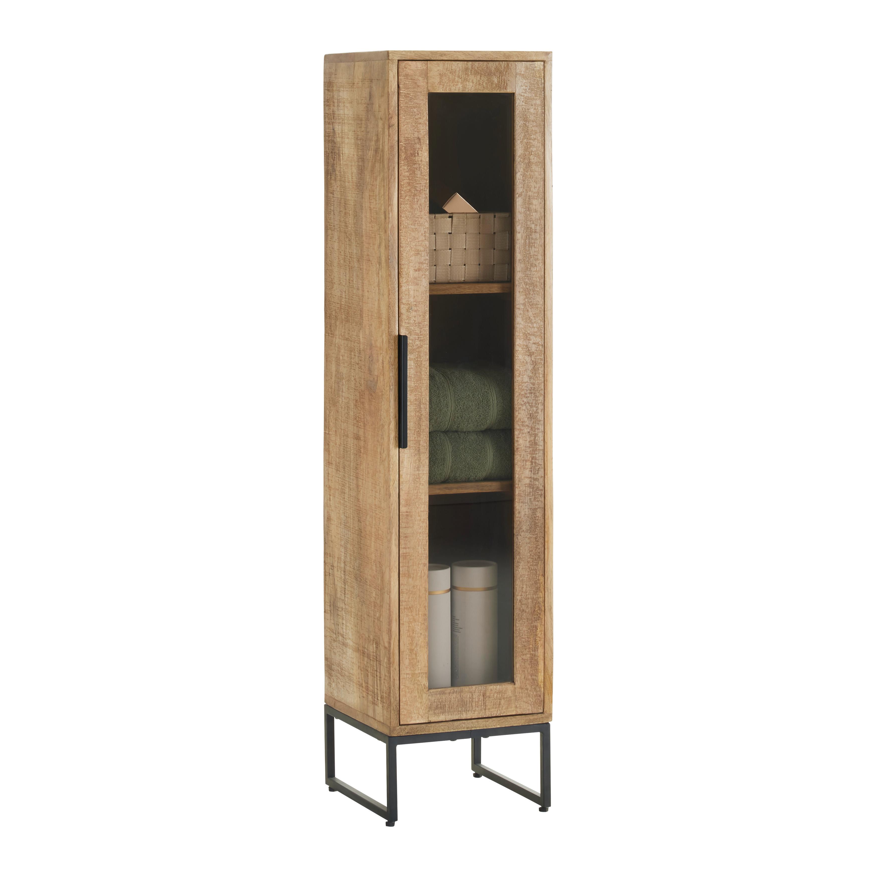 Regal Everest Naturfarben/Schwarz - Schwarz/Naturfarben, Natur, Holz/Metall (30/130/32cm) - Mömax