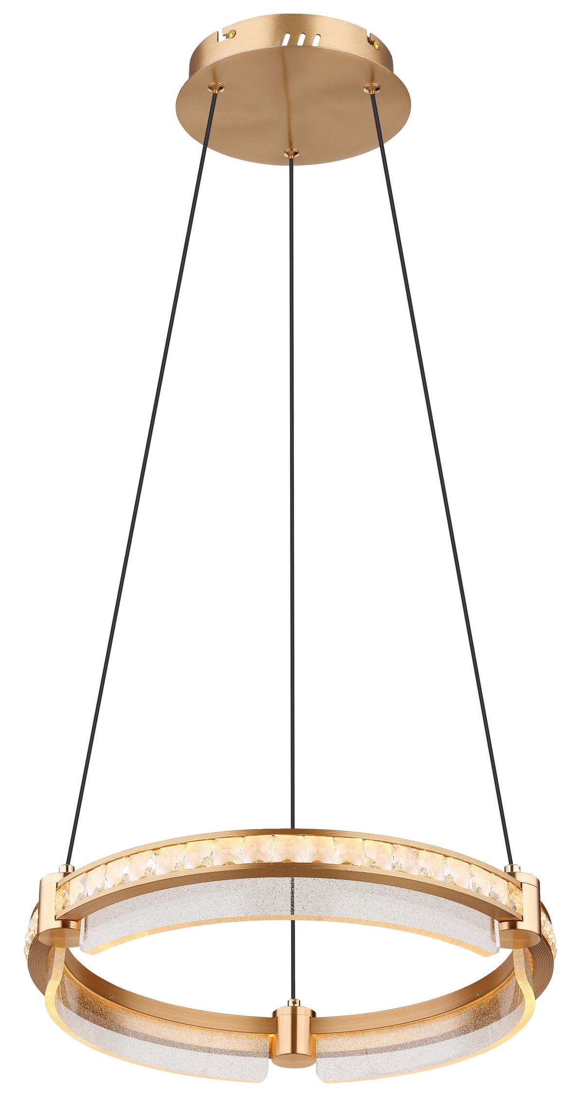 LED-HÄNGELEUCHTE 67196-36H  BLONDIE - Klar/Goldfarben, Design, Glas/Kunststoff (40/120cm) - Globo