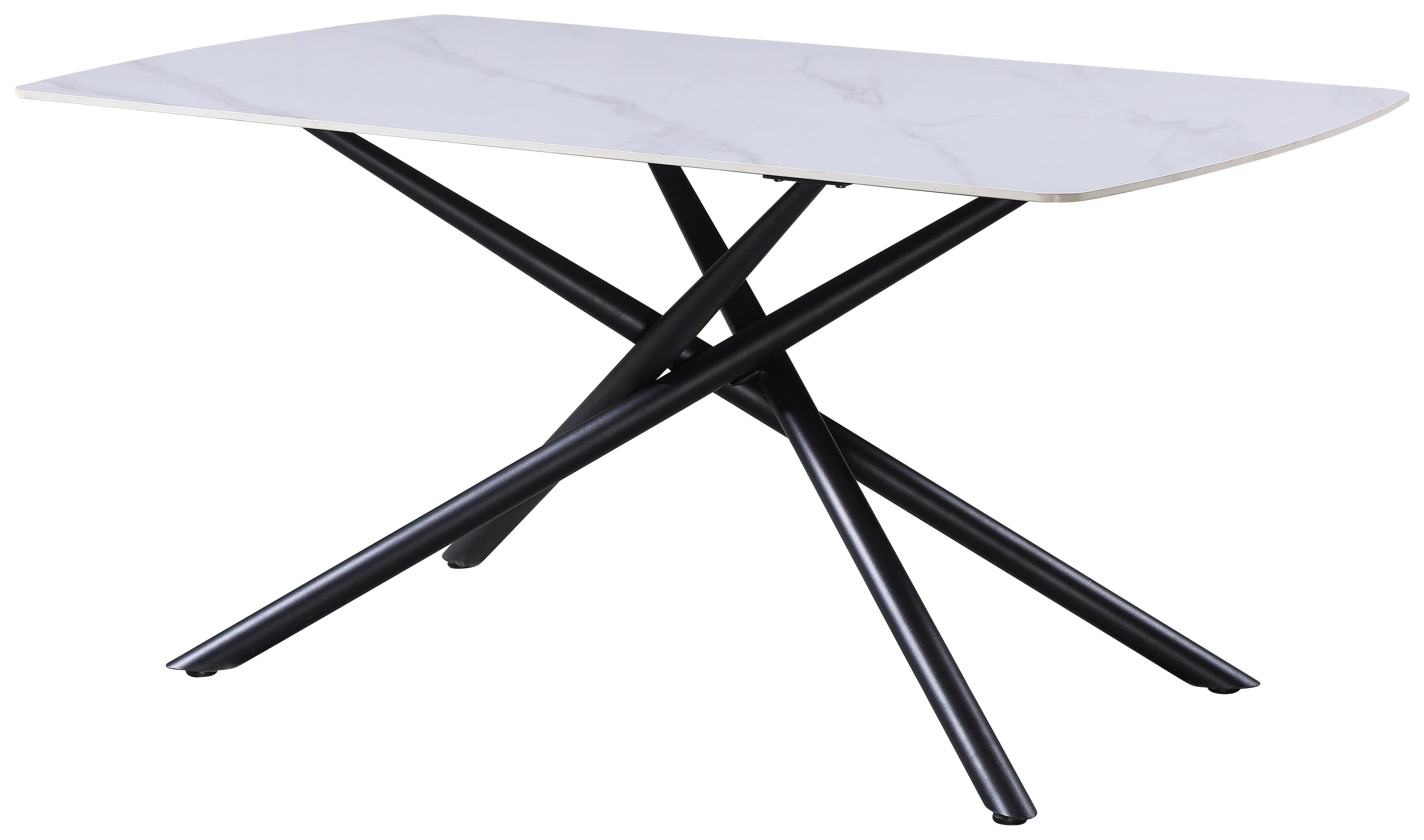 Jedilna Miza Mailand, Bela, 160 X 90 Cm - črna/bela, Trend, kovina/keramika (160/75/90cm) - Mömax