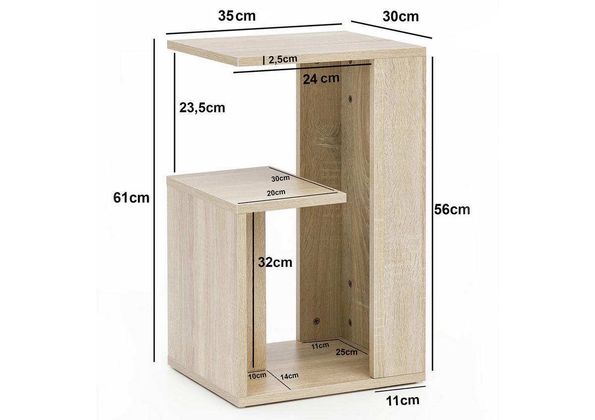 Mizica Wl5.697 - hrast sonoma, Design, leseni material (30/35/61cm) - MID.YOU