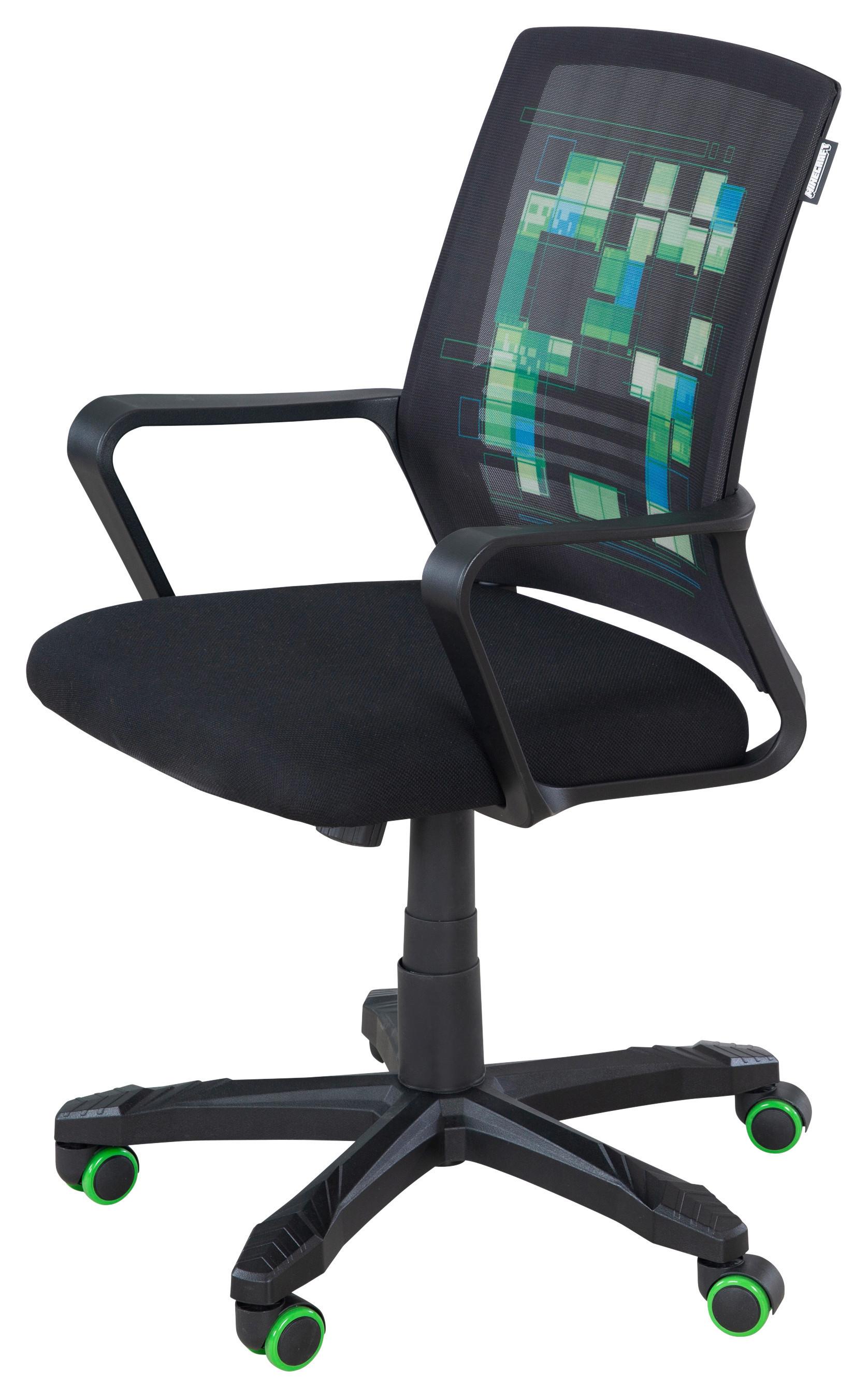 Pisarniški Stol Minecraft, Črna - črna, Moderno, umetna masa/tekstil (63/92-111,5/60cm) - Minecraft