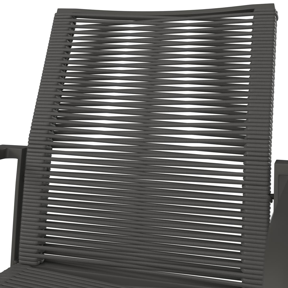 KRZESŁO OGRODOWE ISCHIA - antracytowy/szary, Modern, tworzywo sztuczne/metal (56.5/87/65cm) - Ambia Garden
