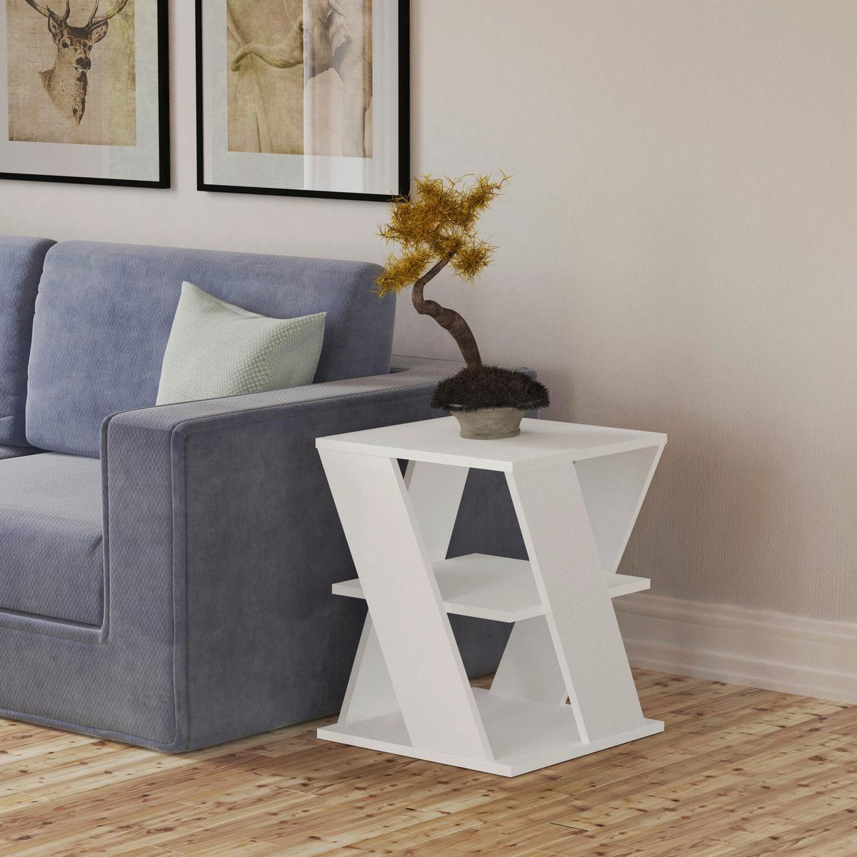 Couchtisch Cyclo ca. 55x55x55 cm Weiß - Weiß, Design, Holzwerkstoff (55/55/55cm) - Livetastic