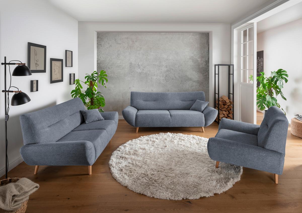 Sessel Drago Hellblau Chenille - Wildeiche/Hellblau, MODERN, Holz/Textil (111/81/90cm) - MID.YOU