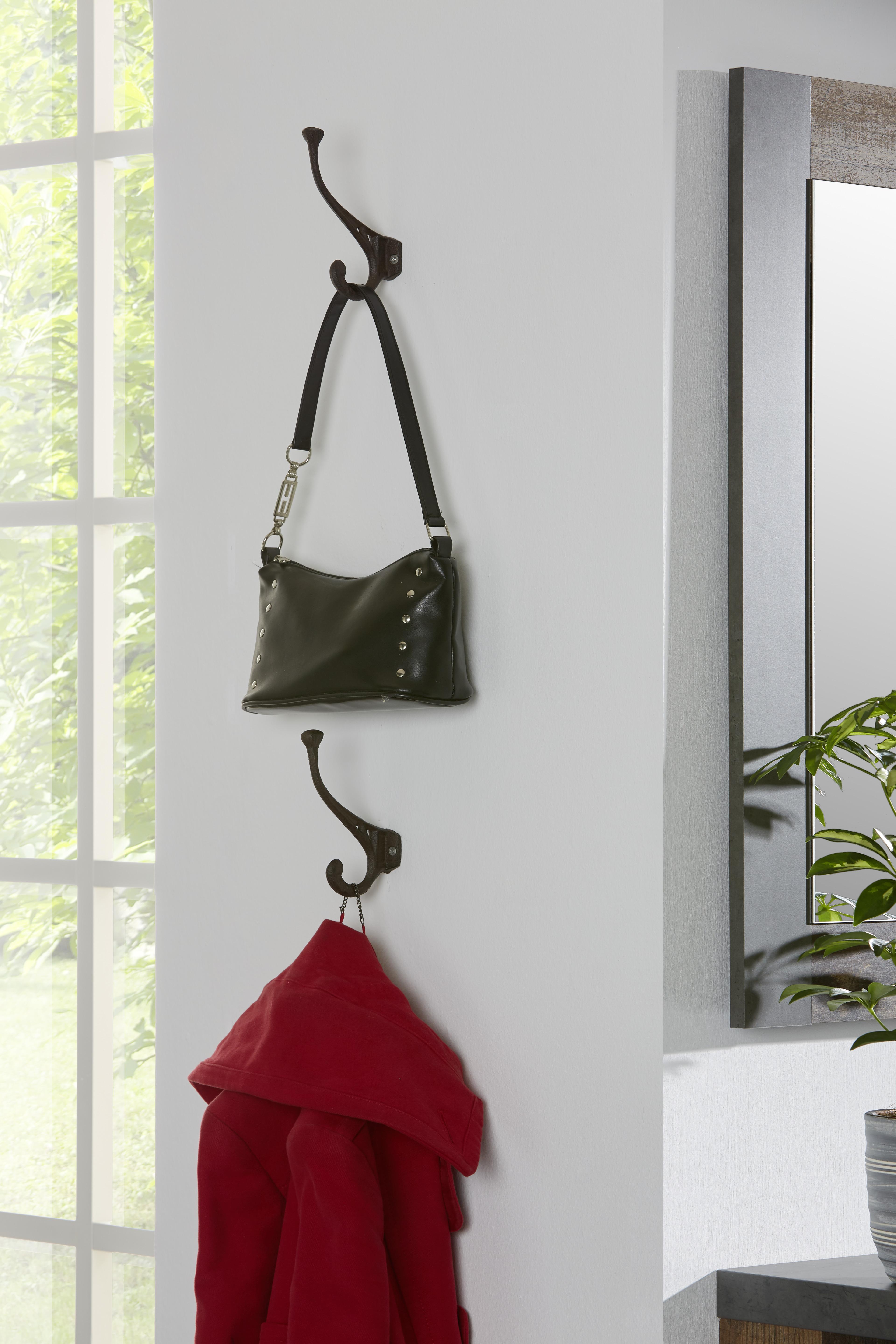 KROK HOOK -SB- - brun, Romantik / Lanthus, metall (10/15/3cm) - Mömax