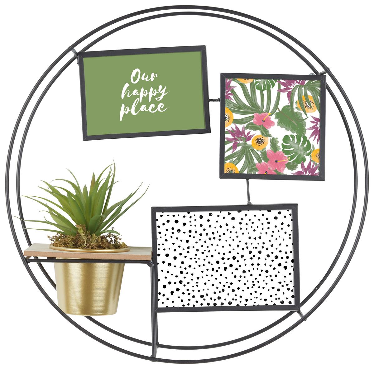 Bilderrahmen Leon Ø ca. 44cm - Goldfarben/Schwarz, Modern, Holz/Kunststoff (44/12cm) - Modern Living