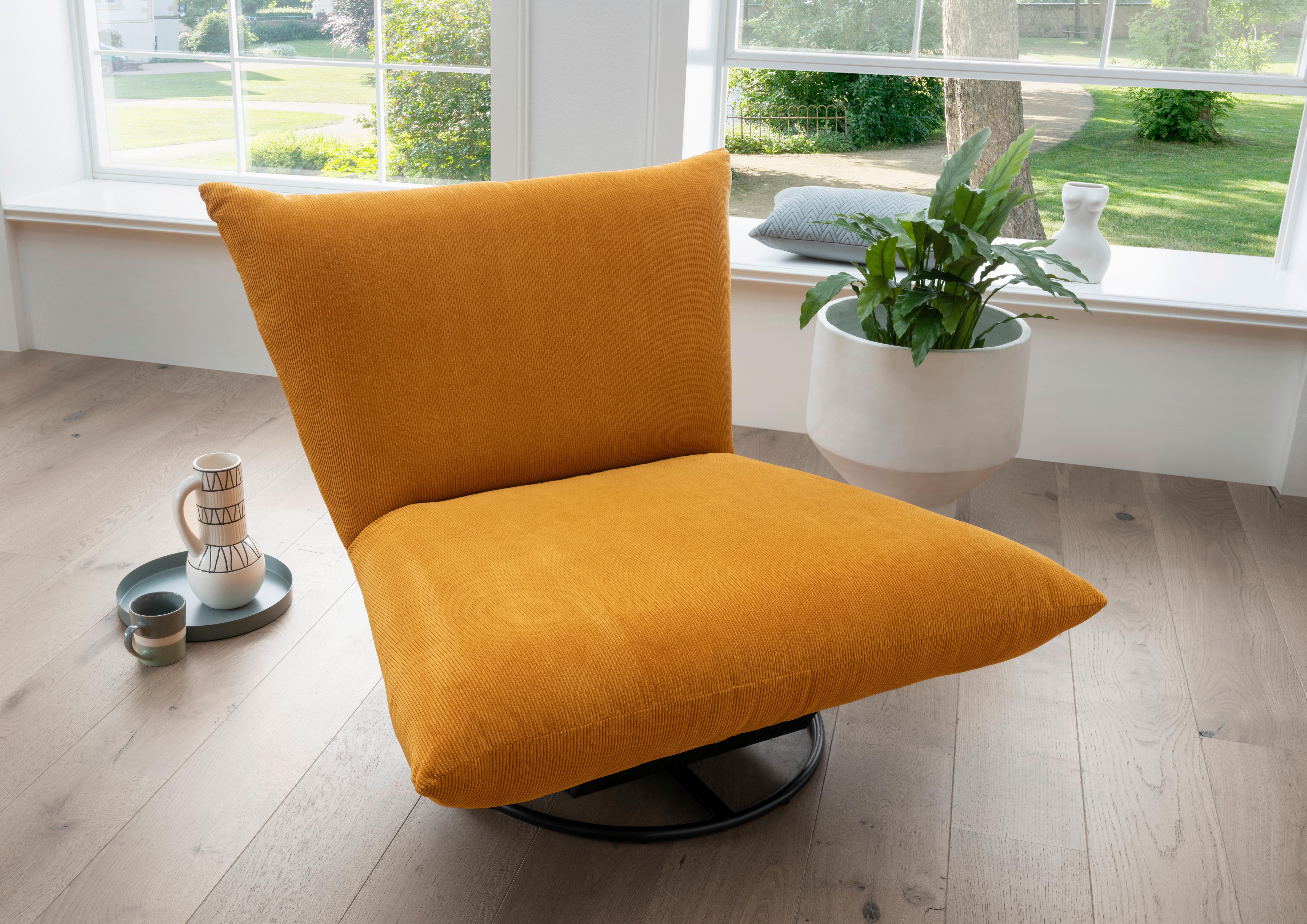 Relaxsessel Cremona Gelb - Gelb/Schwarz, Design, Textil/Metall (100/78/96cm) - Livetastic