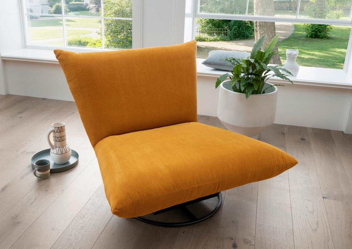 Relaxsessel Cremona Gelb - Gelb/Schwarz, Design, Textil/Metall (100/78/96cm) - Livetastic