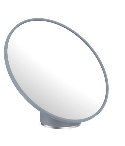 Kosmetikspiegel Chris in Grau - Grau, MODERN, Glas/Kunststoff (19,9/17,2/13,3cm) - Premium Living
