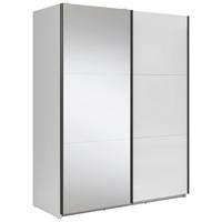 Ormar S Kliznim Vratima Tetrix - bijela visoki sjaj/prozirno, Moderno, staklo/drvni materijal (153,5/195,5/60cm) - Modern Living