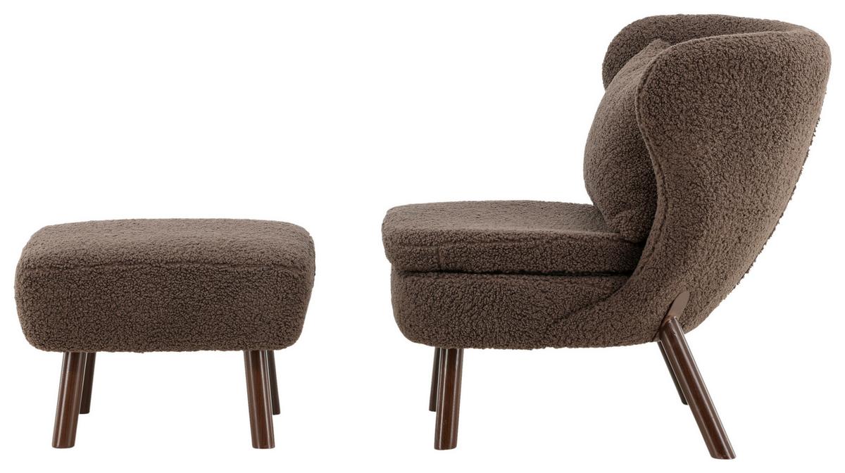 SESSELSET RYXÖ - Braun, Design, Textil/Metall (60,5/80/85cm) - Livetastic