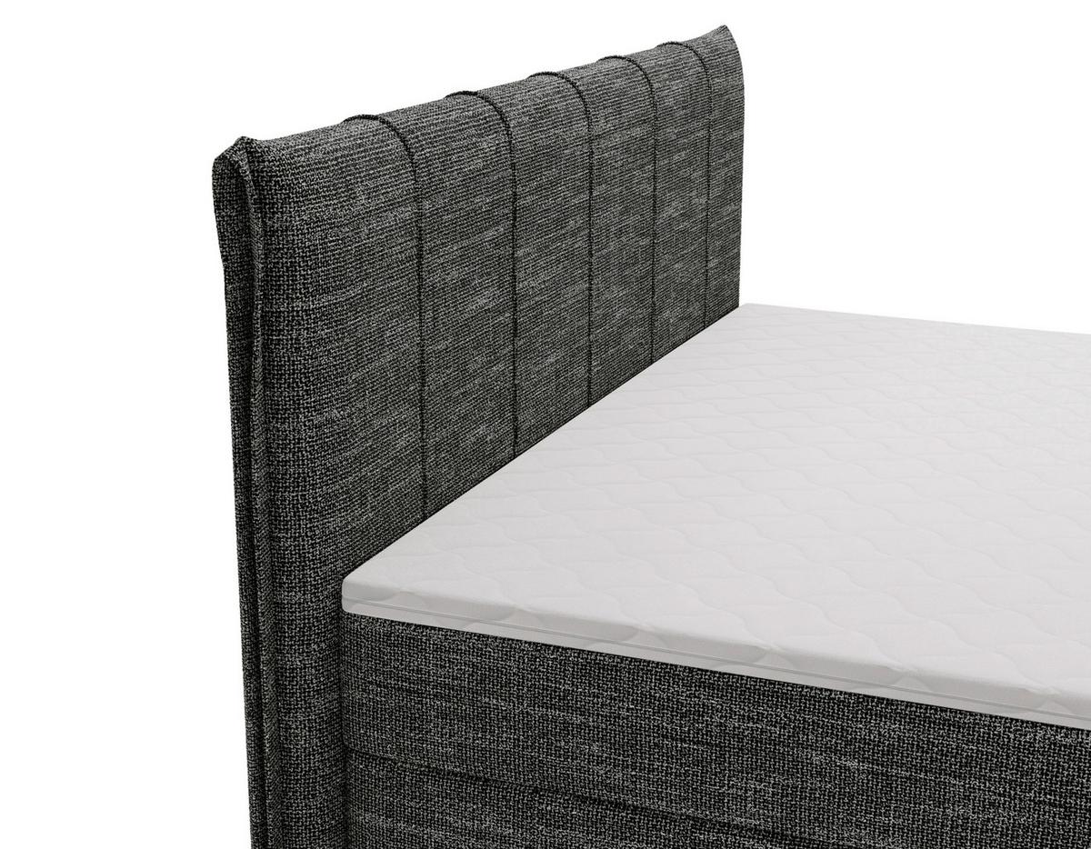 Boxbett Veloria Schwarz ca. 160x200cm - Schwarz, KONVENTIONELL, Textil/Metall (160/200cm) - Based