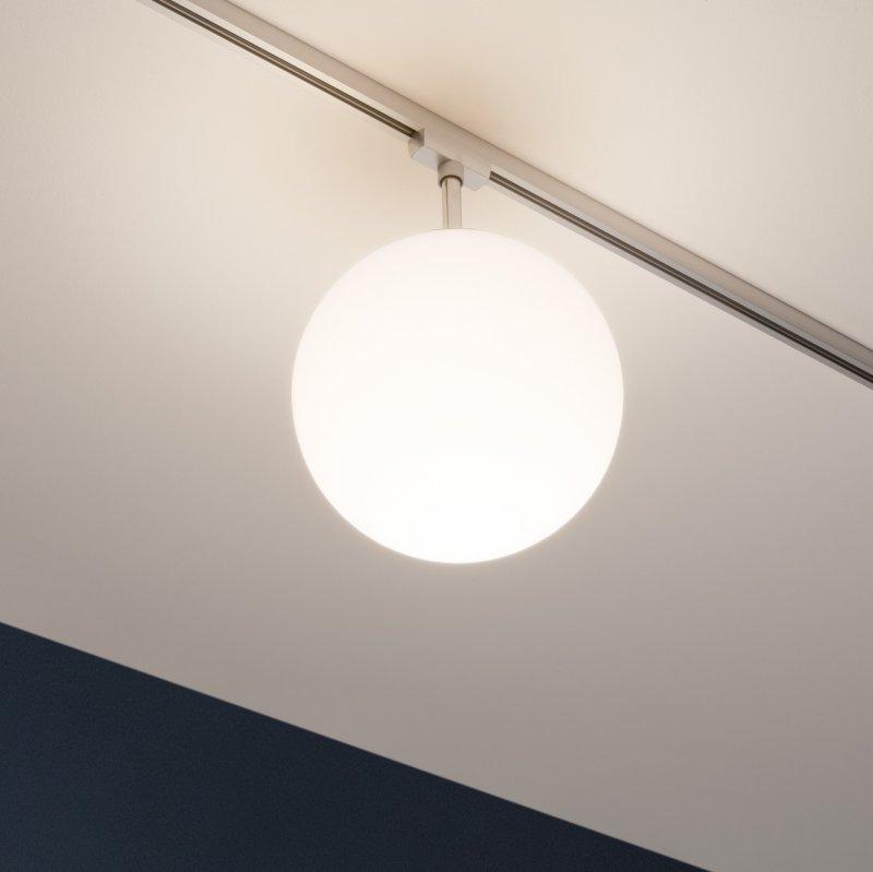 Schienensystem-Strahler Ceiling Globe Small max. 10 W - Chromfarben/Opal, Design, Glas/Metall (20/32cm) - Paulmann