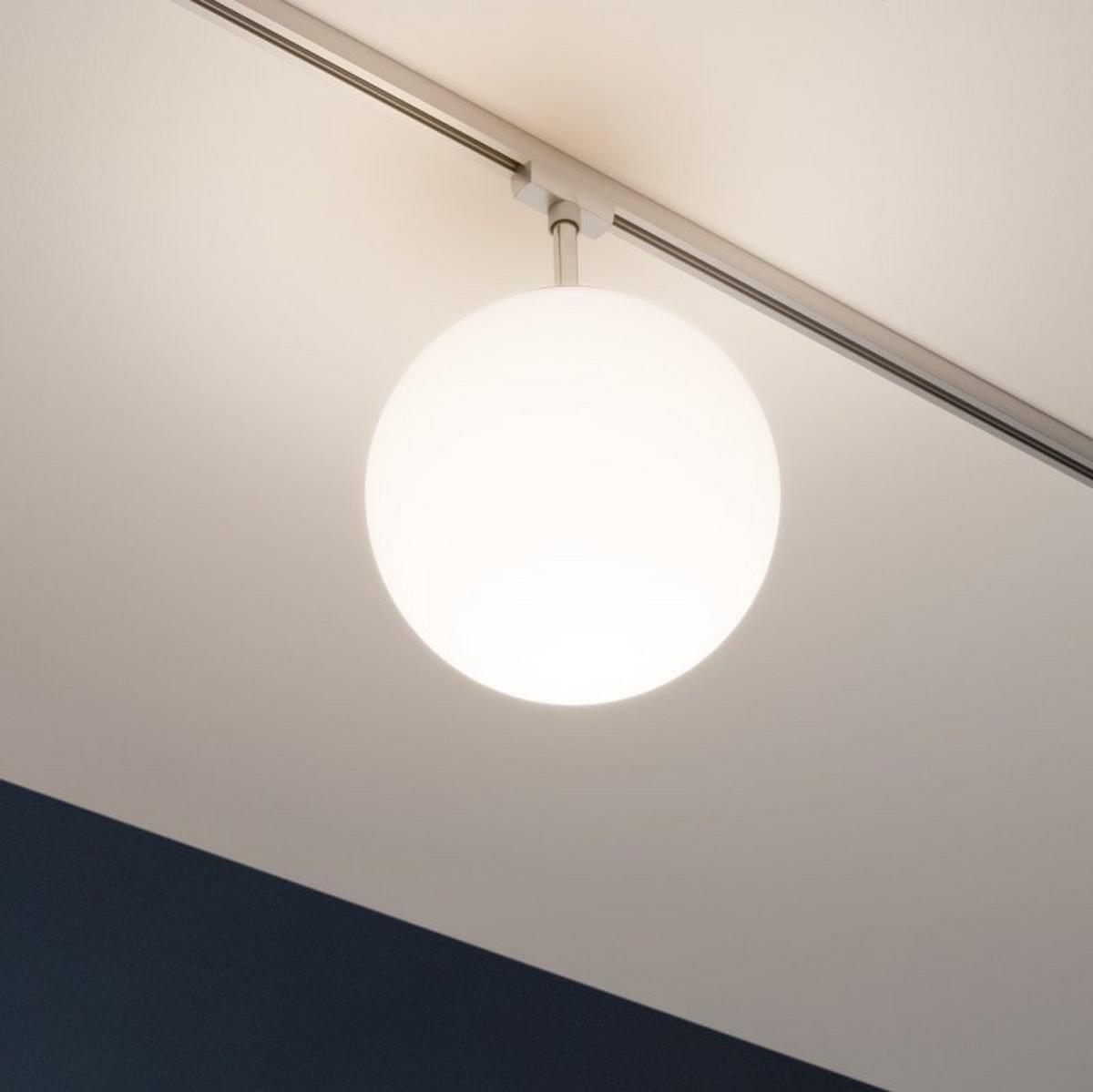 Schienensystem-Strahler Ceiling Globe Small max. 10 W - Chromfarben/Opal, Design, Glas/Metall (20/32cm) - Paulmann