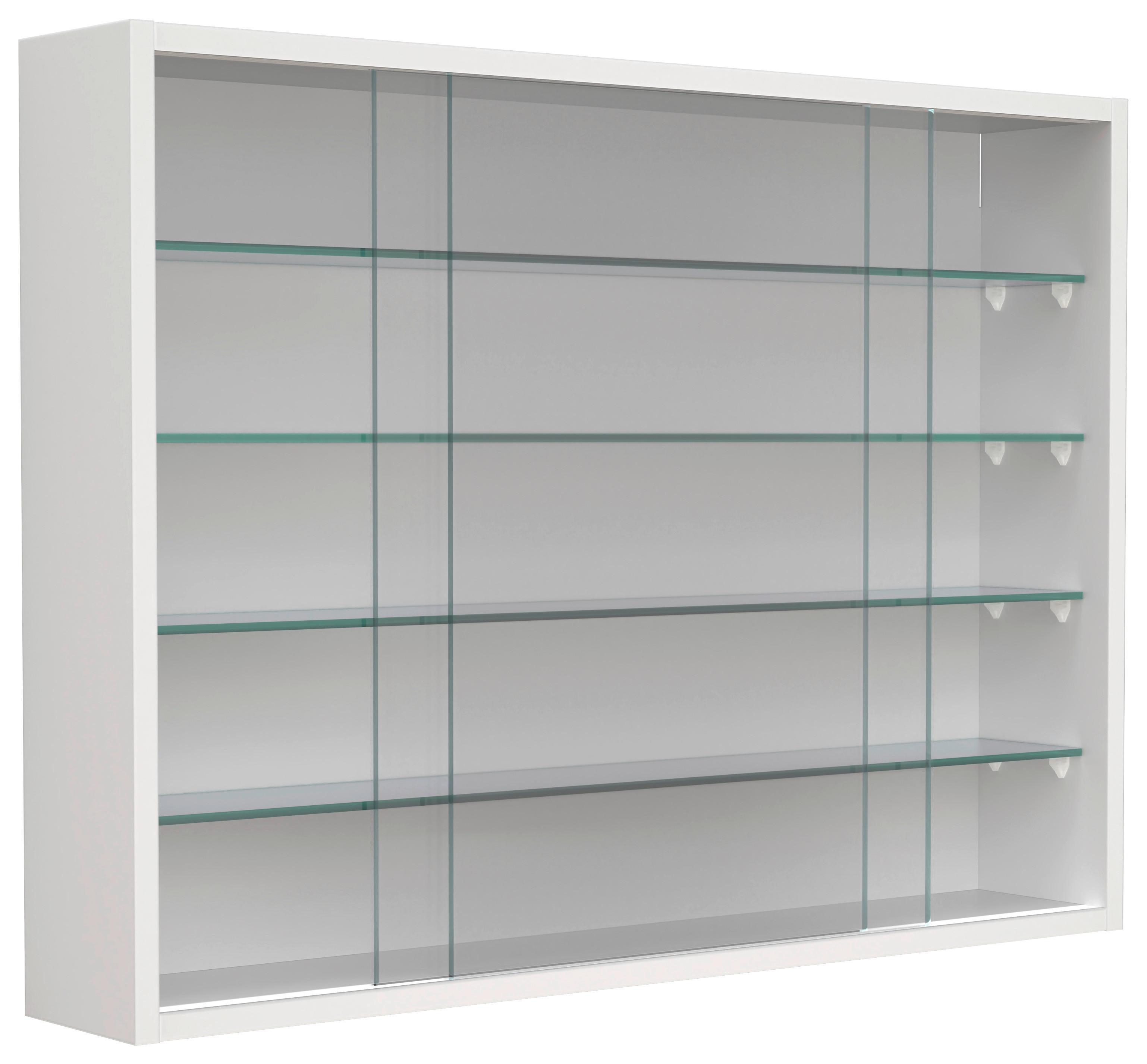 Viseča Vitrina Drivalo L, Bela - bela/prosojno, Design, steklo/leseni material (75/55/12cm) - MID.YOU