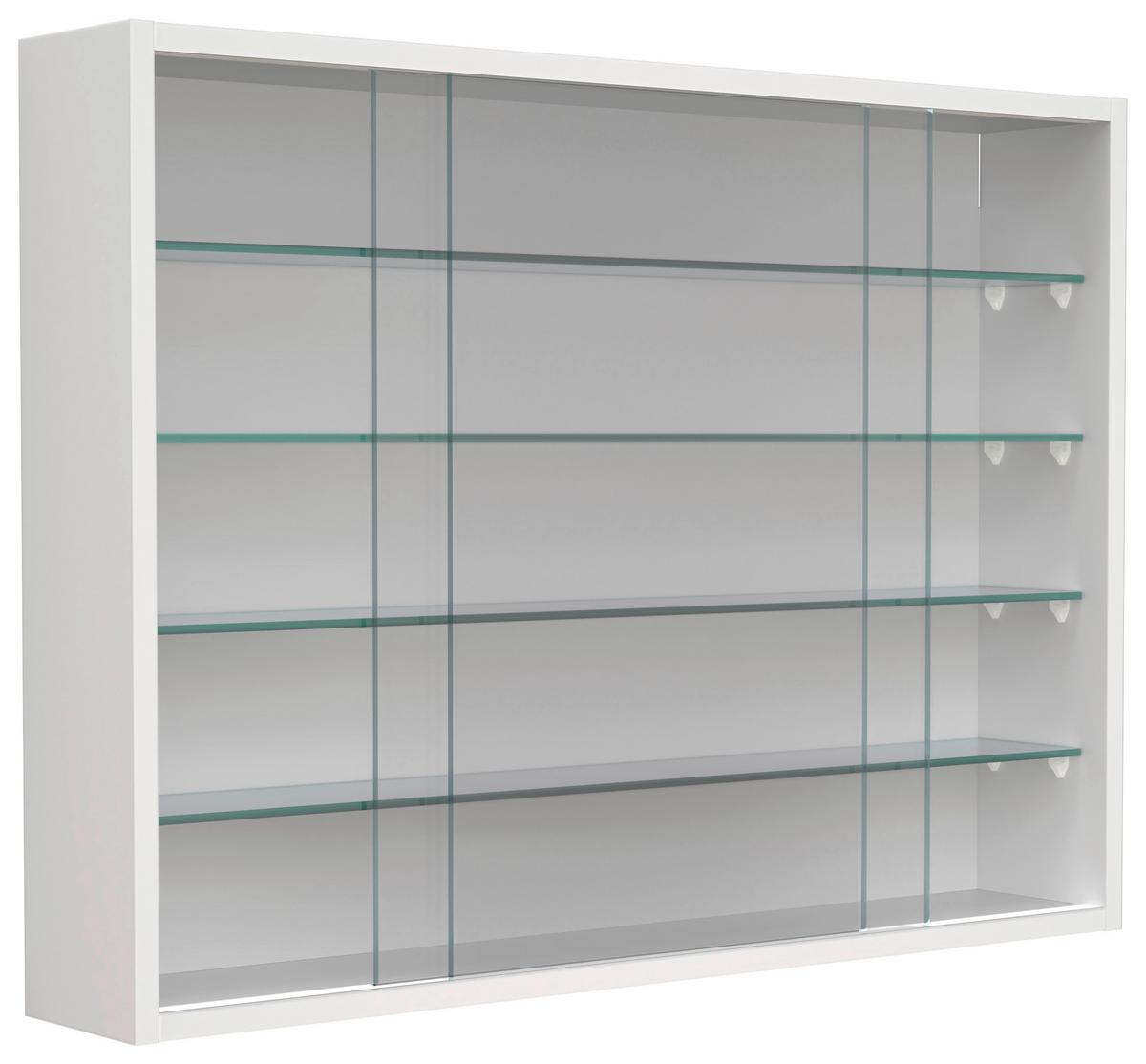 Viseča Vitrina Drivalo L, Bela - bela/prosojno, Design, steklo/leseni material (75/55/12cm) - MID.YOU